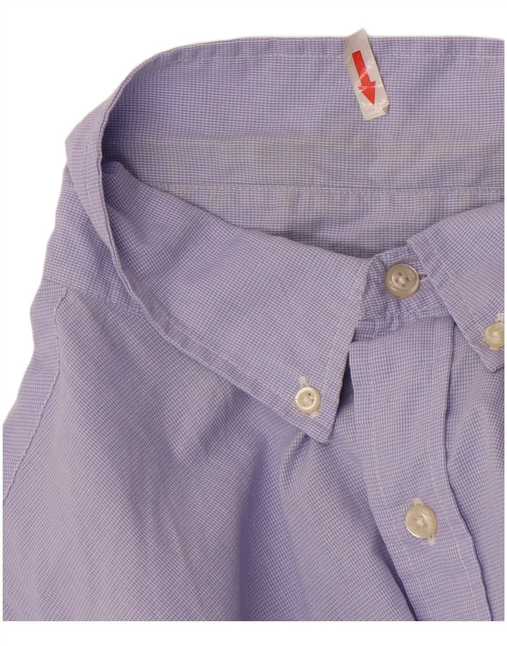 Мужская рубашка Chaps с коротким рукавом 2XL, фиолетовая, хлопок с узором "гусиные лапки"
