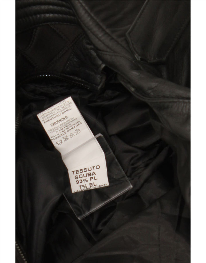 VINTAGE Womens Quilted Jacket IT 48 XL Black Polyester