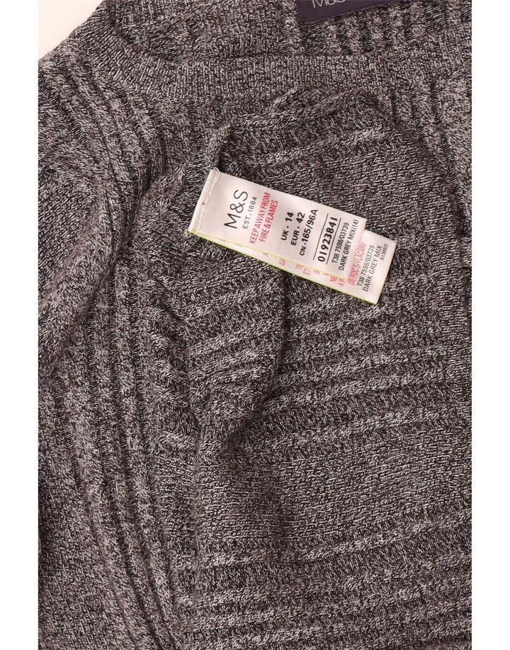 Женский топ Marks & Spencer с длинным рукавом UK 14, вискоза среднего серого цвета в полоску