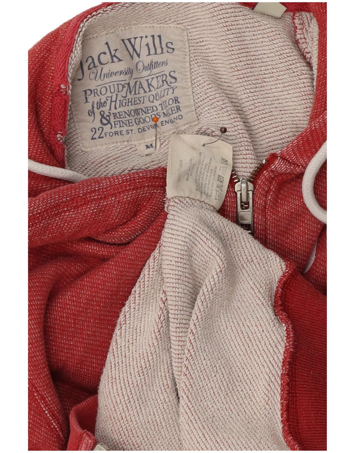 JACK WILLS Мужской свитер с капюшоном и молнией с графическим рисунком, хлопковый средний красный цвет