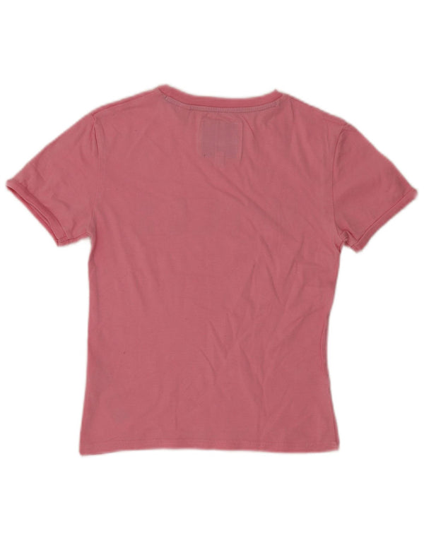 Женская укороченная футболка с графическим рисунком JACK WILLS UK 6 XS, розовый хлопок