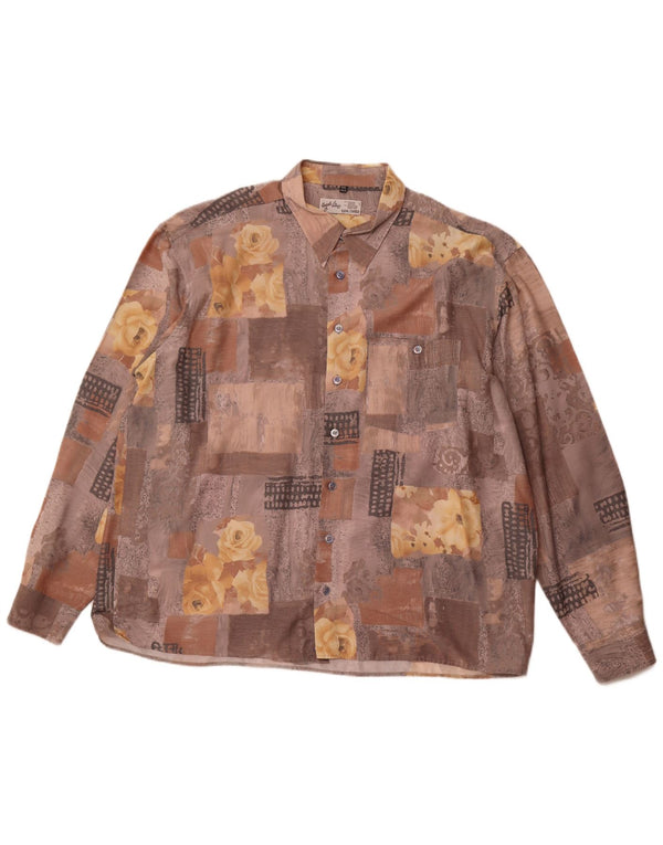 Мужская рубашка Angelo Litrico, размер 45/46, 2XL, разноцветная лоскутная вискоза