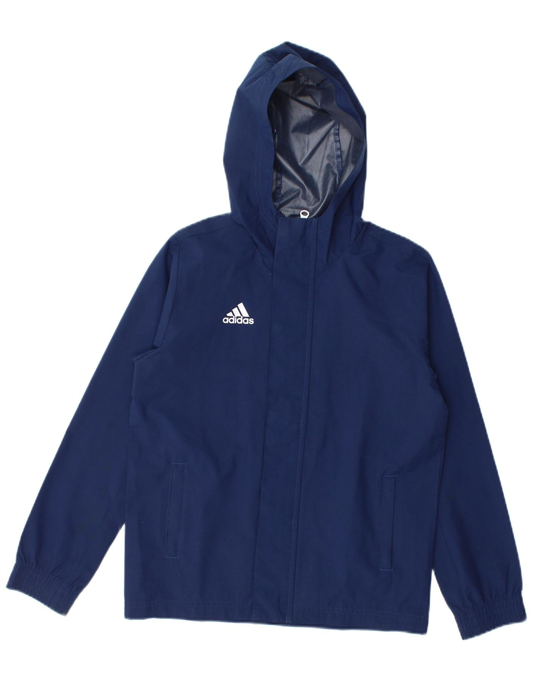 Дождевик с капюшоном Adidas для мальчиков 9–10 лет, темно-синий, полиэстер