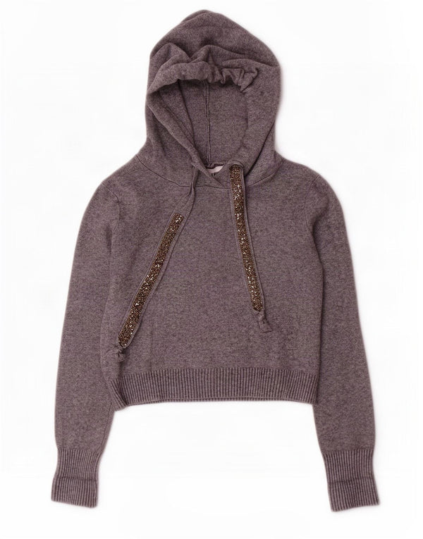 Женский укороченный джемпер с капюшоном Zara UK 10, маленький серый цвет