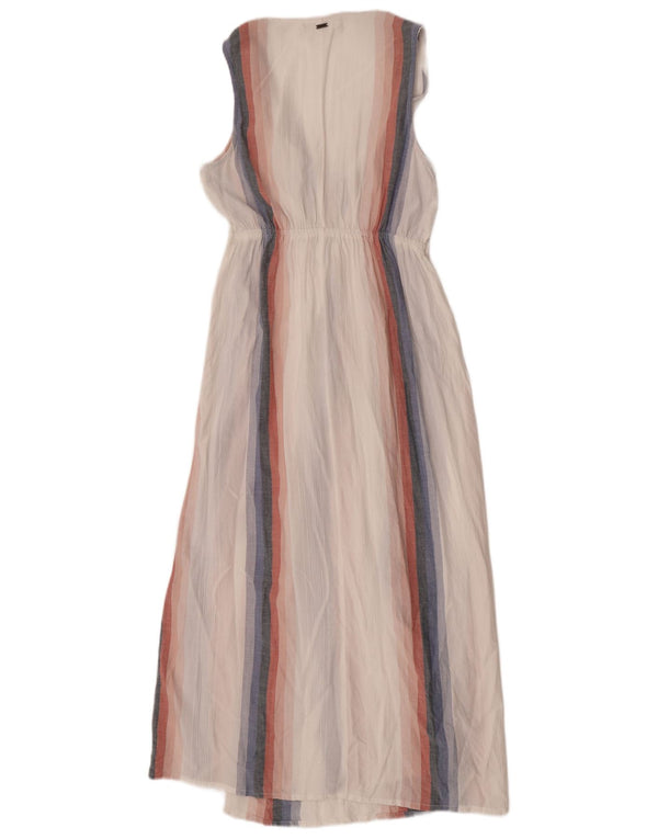 Женское платье макси без рукавов O'Neill UK 10, маленькое белое полосатое вискозное платье