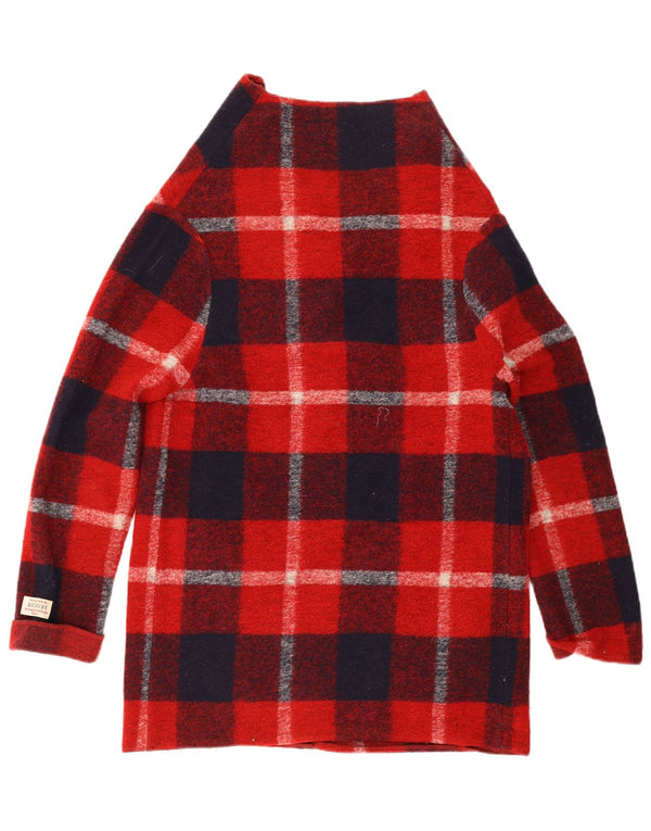 Женский удлиненный кардиган Woolrich, Великобритания, 10 шт., маленький красный клетчатый шерстяной свитер