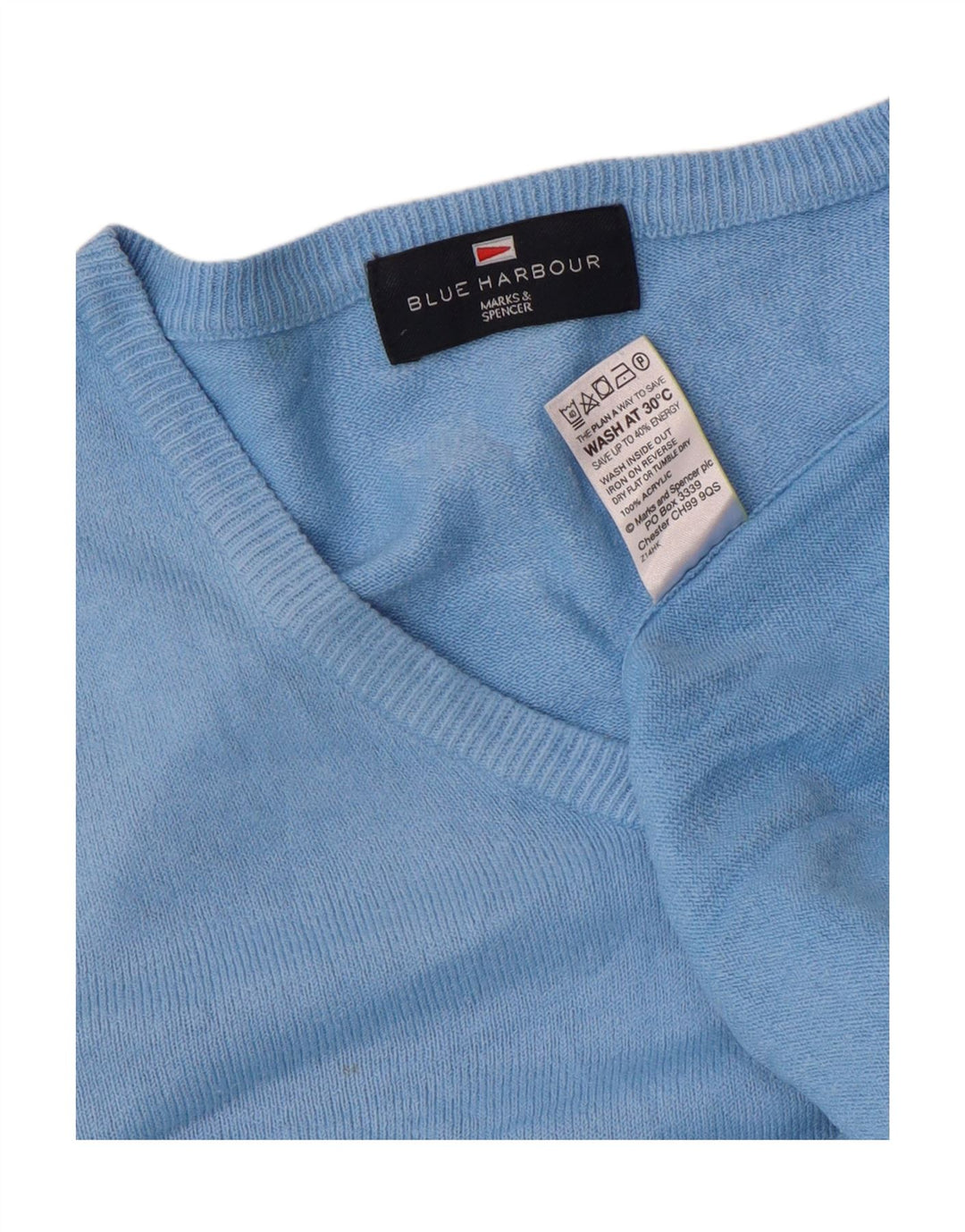 Мужской джемпер с v-образным вырезом Marks & Spencer Blue Harbour, большой акрил