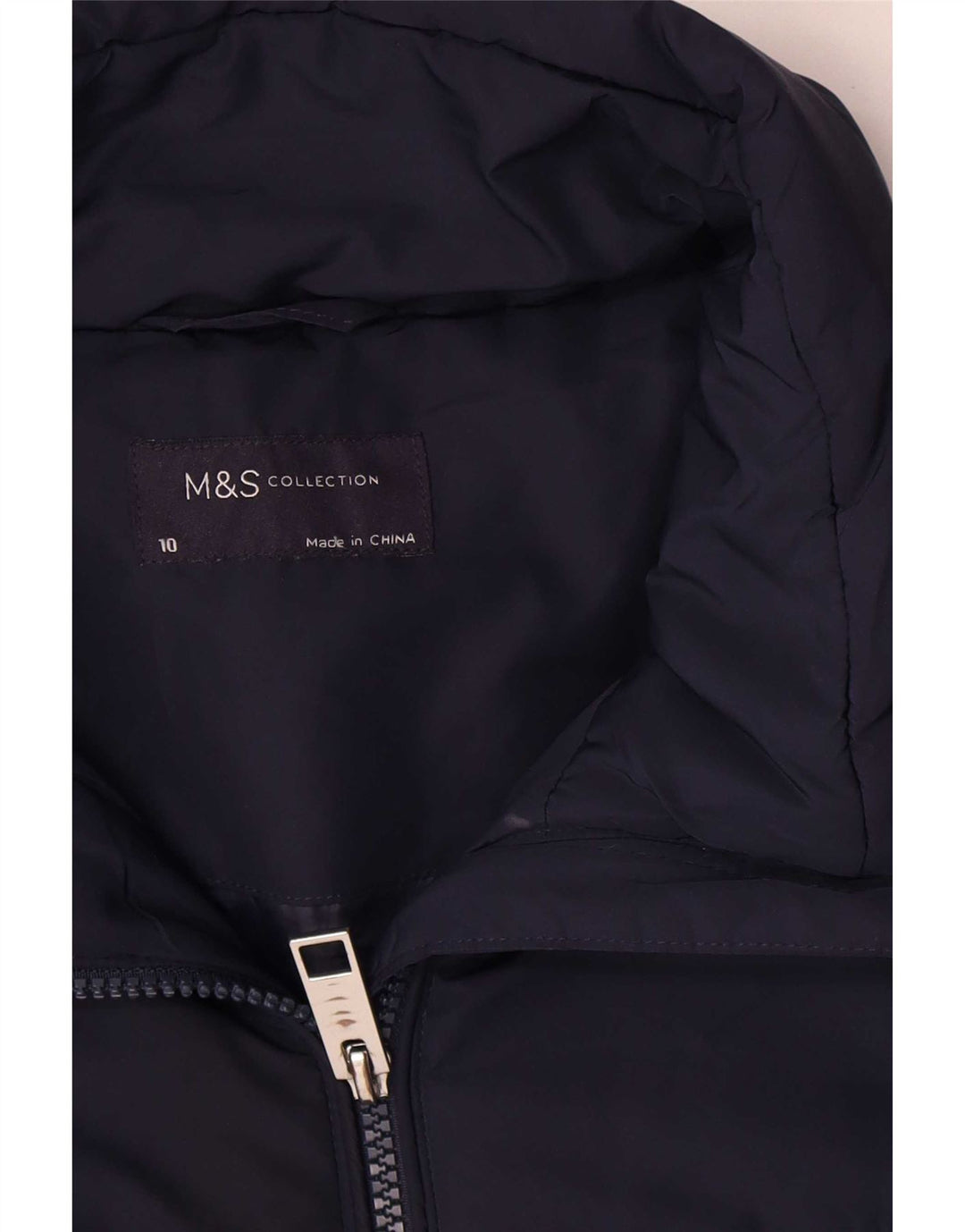Женская стеганая куртка Marks & Spencer UK 10, маленький размер, темно-синий, полиэстер
