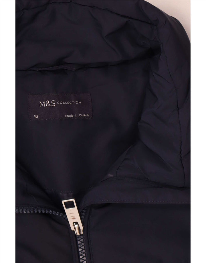 Женская стеганая куртка Marks & Spencer UK 10, маленький размер, темно-синий, полиэстер