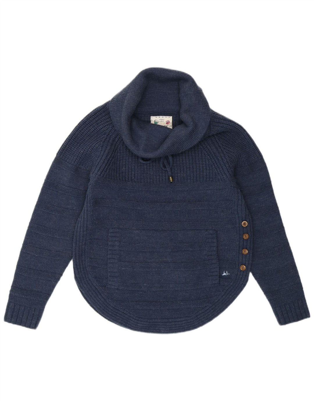 Женский свободный джемпер с высоким воротником Mantaray, размер UK 10, маленький, темно-синий