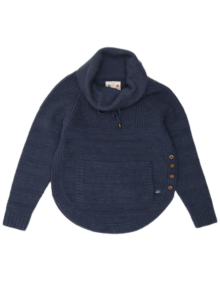 Женский свободный джемпер с высоким воротником Mantaray, размер UK 10, маленький, темно-синий