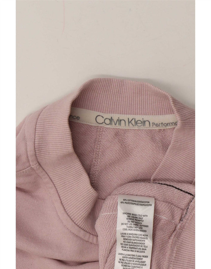 Calvin Klein Женский свитер оверсайз с рисунком UK 14 Средний розовый