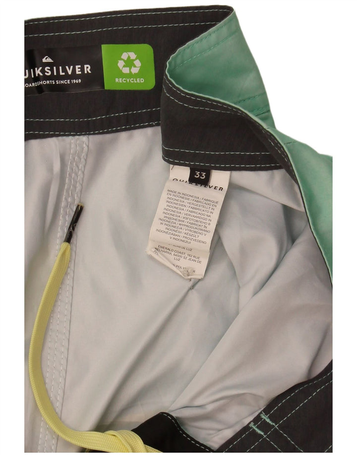 Мужские шорты для плавания Quiksilver, полиэстер, средний зеленый цвет с цветочным принтом