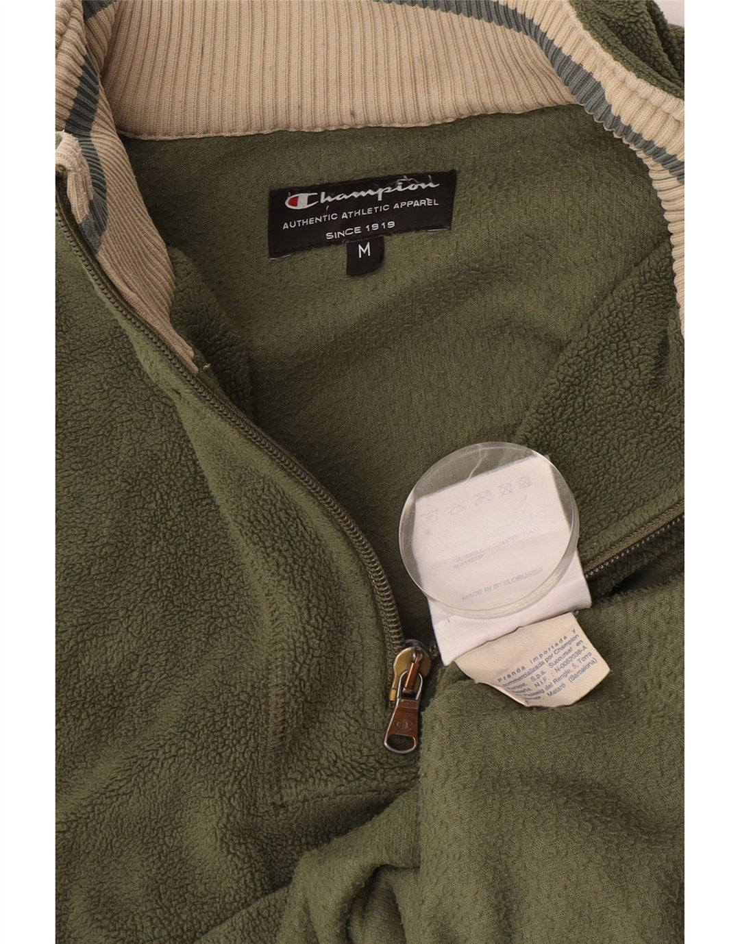 Мужской флисовый джемпер Champion с воротником на молнии, средний хаки, полиэстер