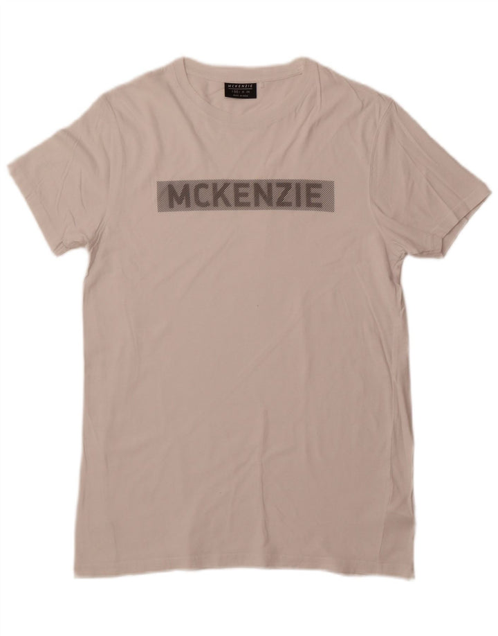 MCKENZIE Мужская футболка с рисунком Топ среднего размера, белый хлопок