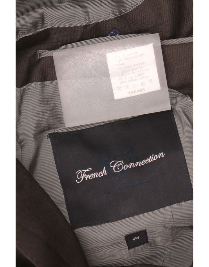Мужской пиджак French Connection с 2 пуговицами, Великобритания, 46, 3XL, коричневый, шерстяной
