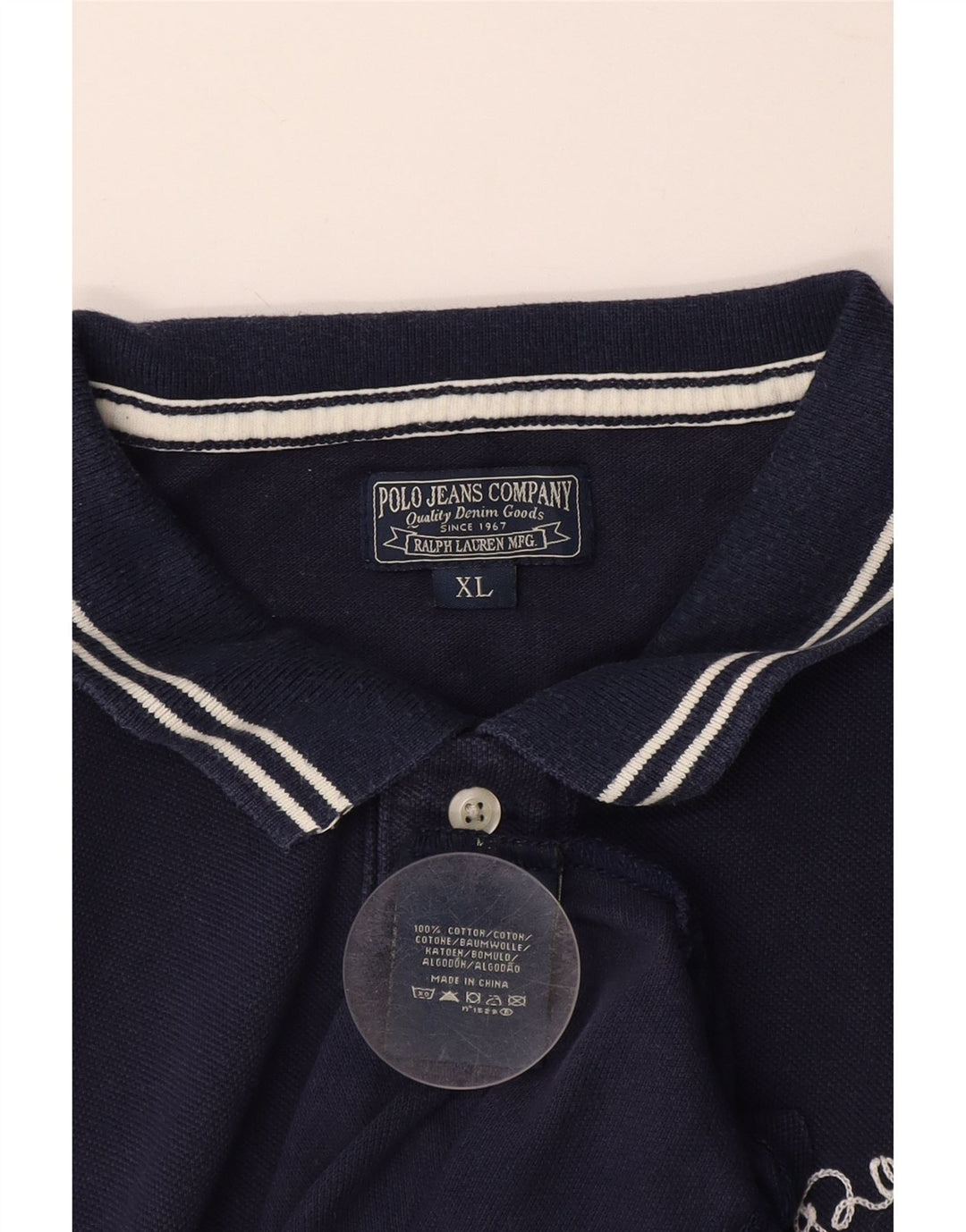 Мужская рубашка-поло POLO RALPH LAUREN XL, темно-синяя, хлопок