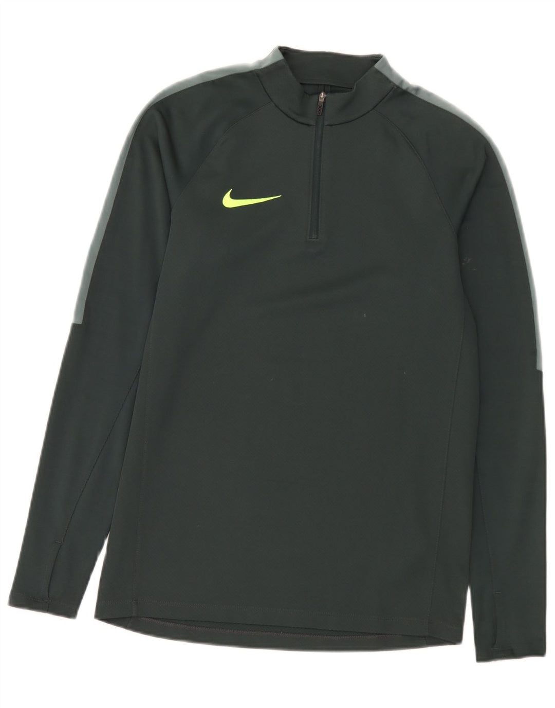 Мужской топ Nike с воротником на молнии и длинными рукавами, маленький зеленый полиэстер