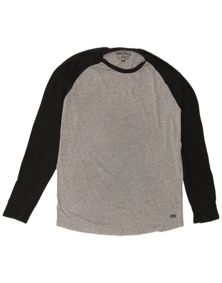 Мужской топ Jack & Jones с длинным рукавом, средний серый хлопок