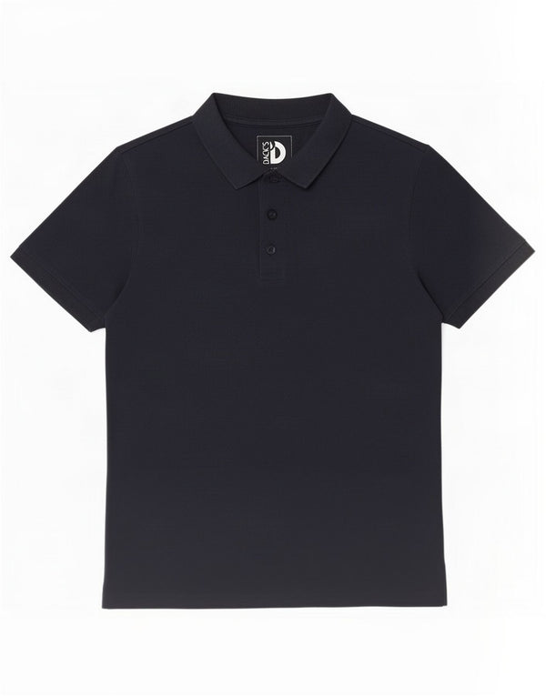 Dack's Mens Polo Shirt Large Navy Blue Cotton