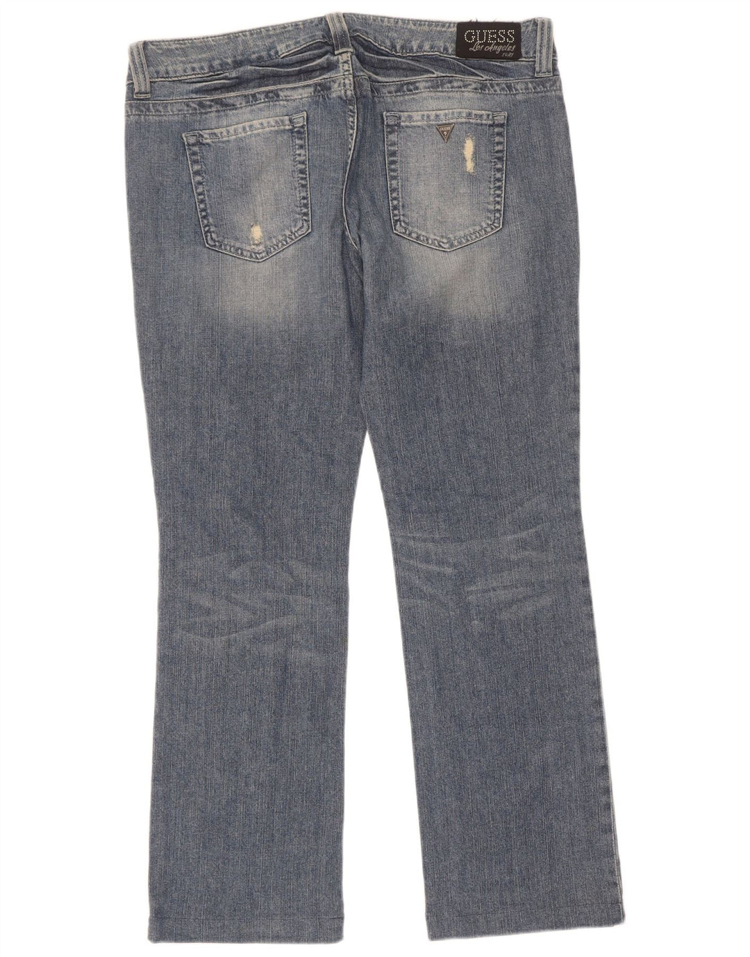 Guess Женские потертые джинсы Bootcut W34 L30 Синие хлопковые