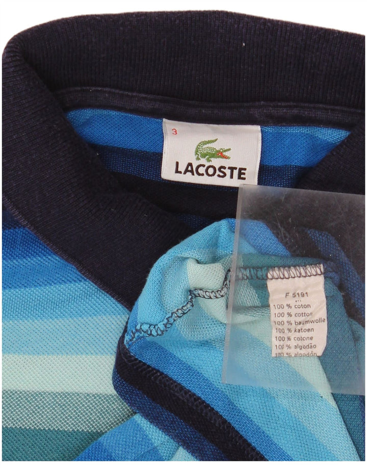 Мужская рубашка-поло Lacoste, размер 3, маленькая синяя полоска, хлопок