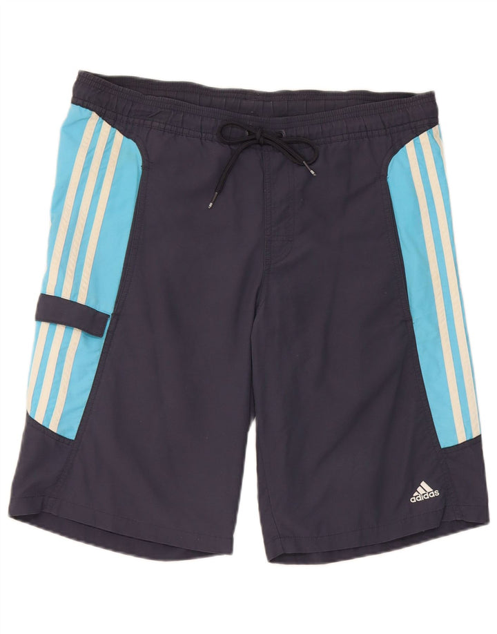 Мужские шорты для плавания-карго Adidas, маленькие, темно-синие, полиэстер с цветными блоками