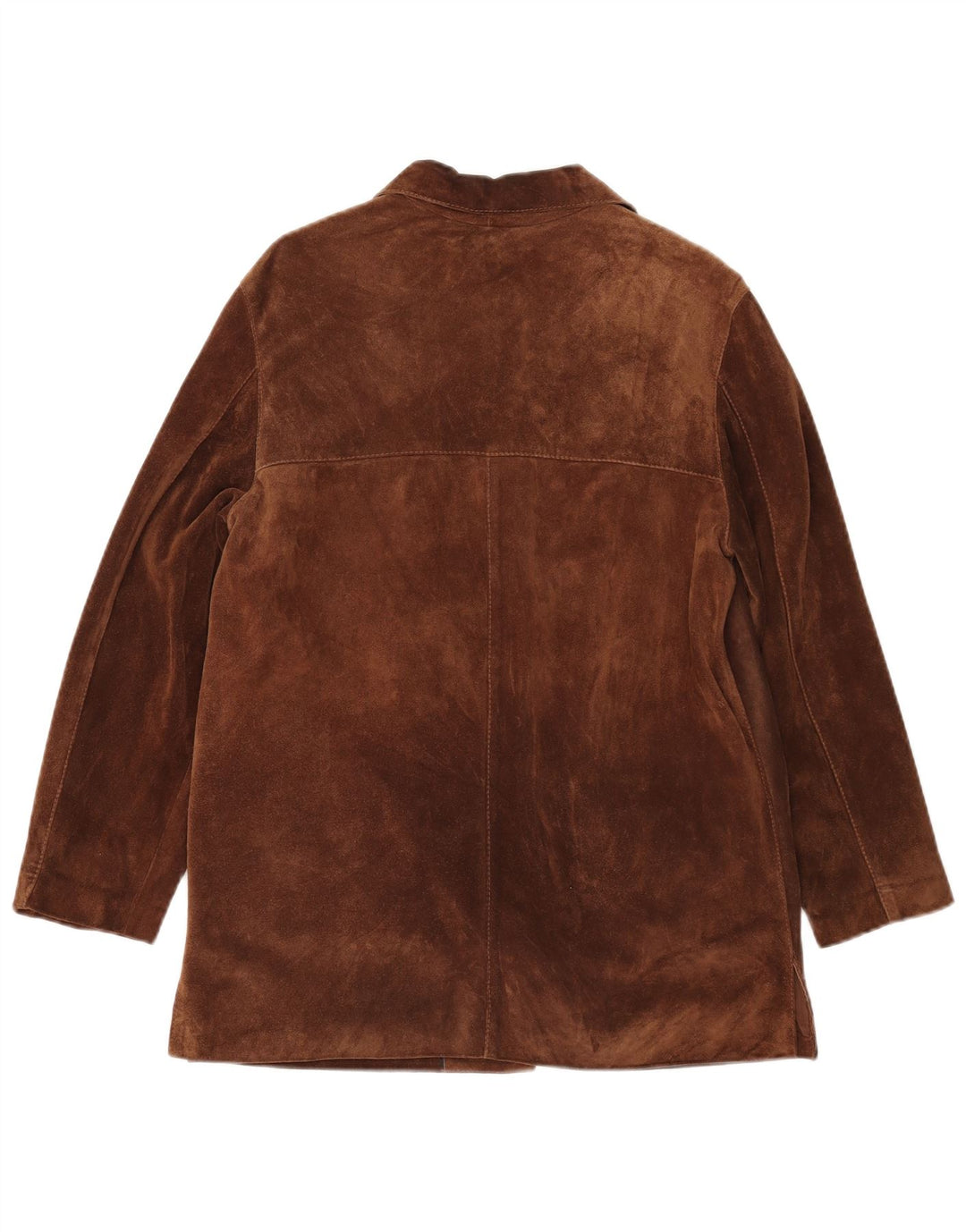 ВИНТАЖНЫЙ женский замшевый пиджак на 5 пуговицах IT 42, средний коричневый кожаный