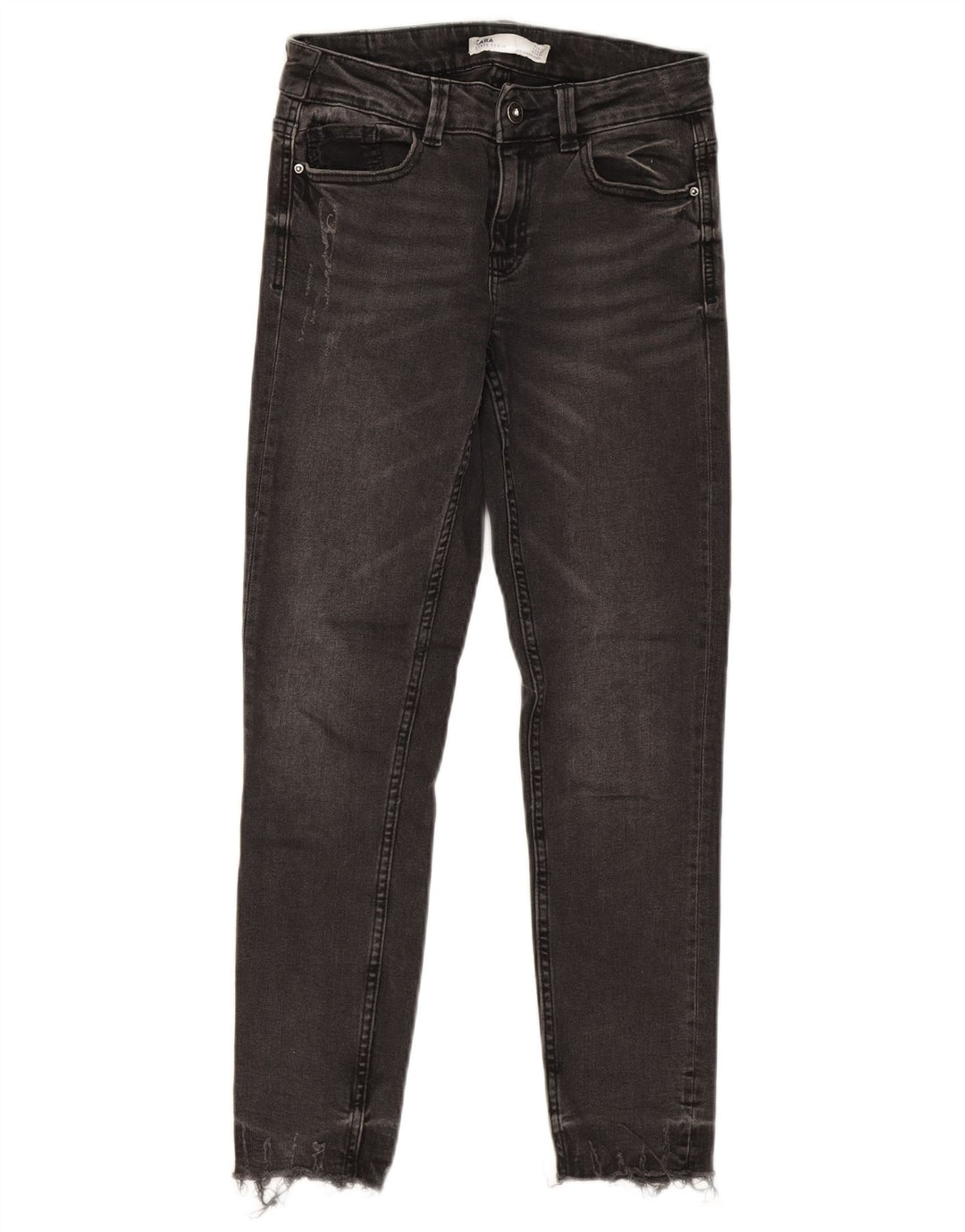 Женские потертые узкие джинсы ZARA EU 34 2XS W24 L25 Серые