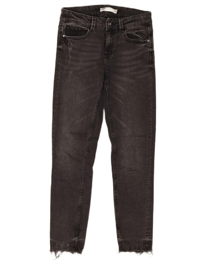 Женские потертые узкие джинсы ZARA EU 34 2XS W24 L25 Серые