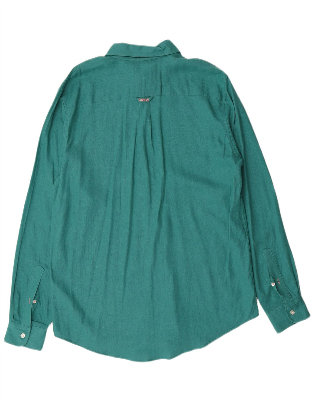 Crew Clothing Мужская рубашка из льна среднего зеленого цвета