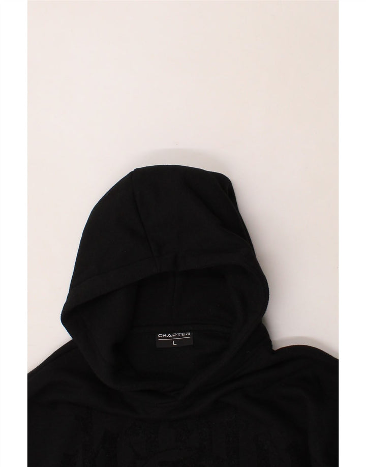 CHAPTER Mens Graphic Hoodie Jumper Large Black Cotton Vintage Chapter and Second-Hand Chapter from Messina Hembry 
