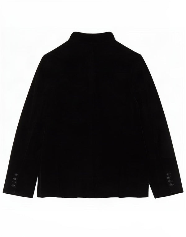 Женский открытый бархатный пиджак Zara UK 10, маленький черный полиэстер