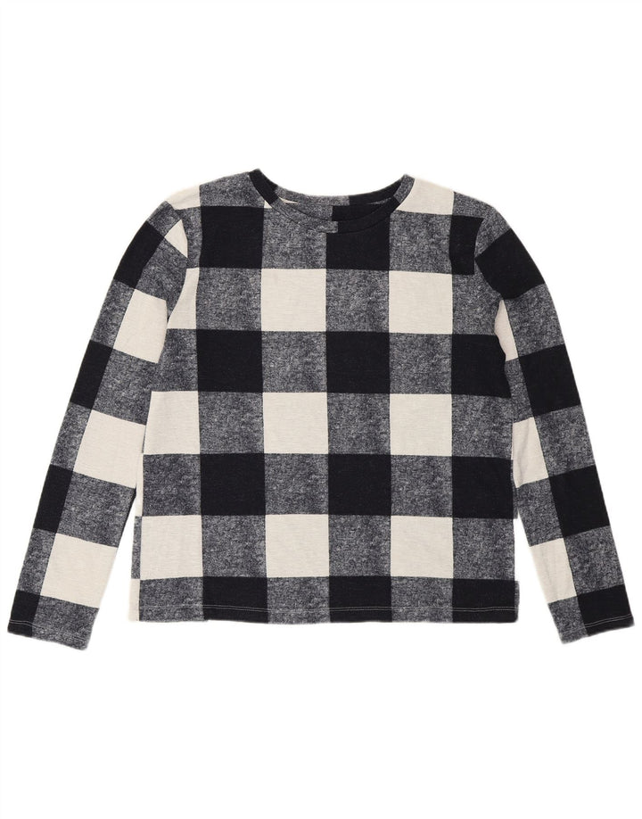 Женский топ Marks & Spencer с длинным рукавом, Великобритания, 8, маленький, темно-синий, полиэстер