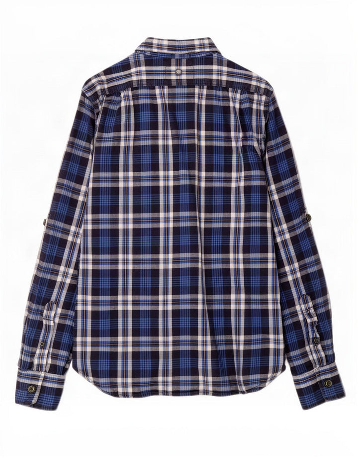 Мужская фланелевая рубашка Superdry, большая темно-синяя клетка, хлопок