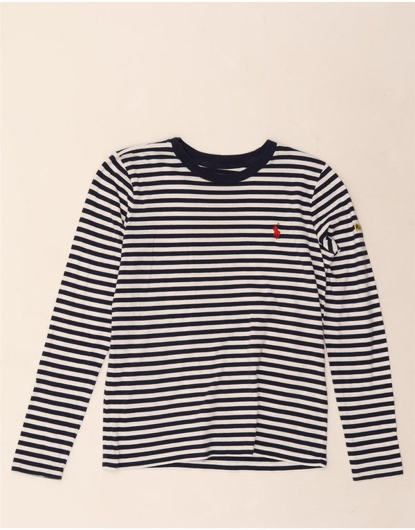 Женский топ с длинным рукавом Polo Ralph Lauren UK 6 XS, темно-синий, хлопковый в тонкую полоску
