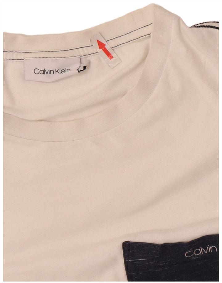 Мужская футболка Calvin Klein, маленький размер, белый хлопок