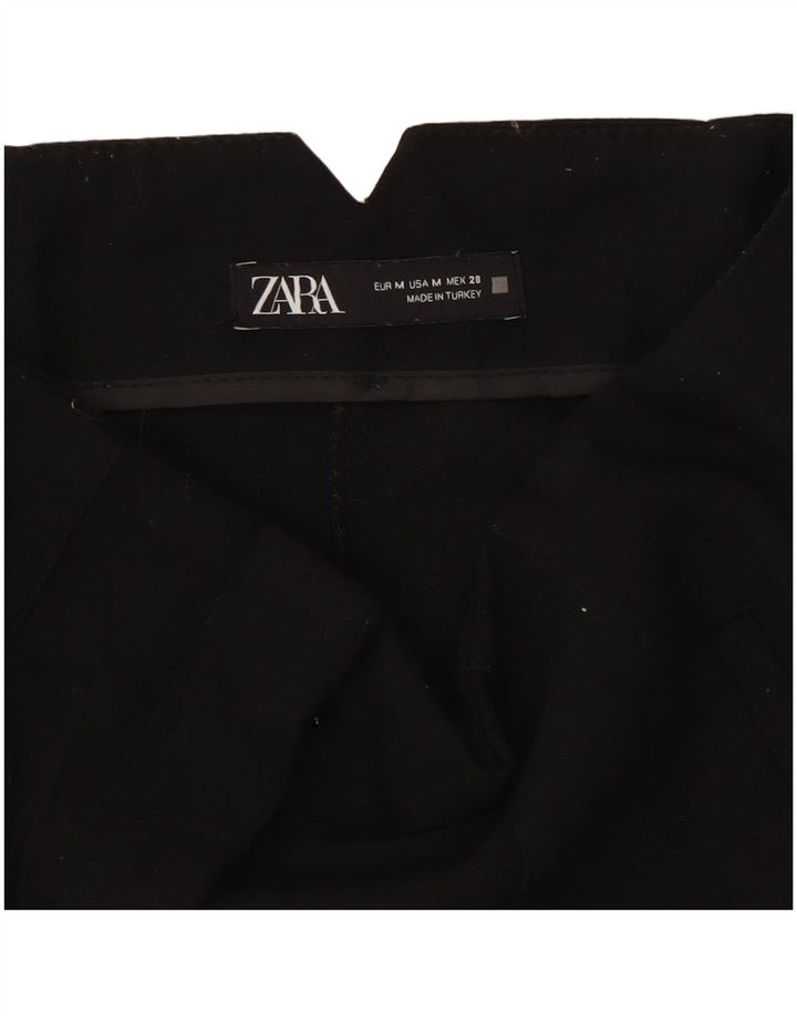 Zara Женские повседневные зауженные брюки среднего размера W28 L26, черные полиэстер