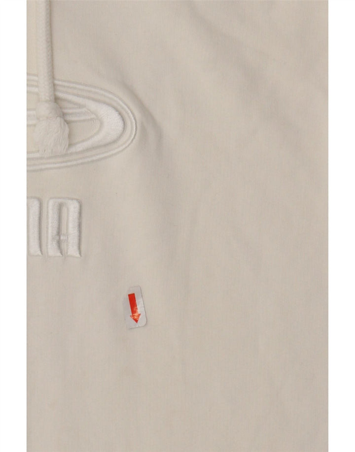 PUMA Womens Graphic Hoodie Jumper UK 12 Medium White