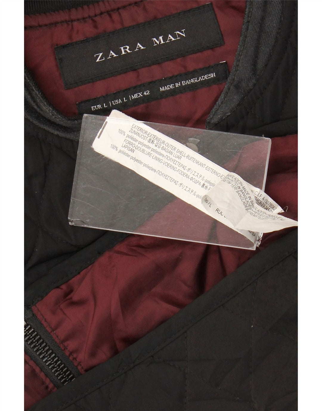Мужской стеганый жилет Zara UK 40, большой черный полиэстер