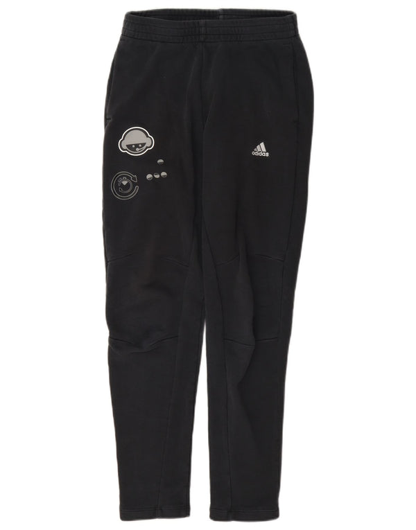 Спортивные брюки Adidas для мальчиков с рисунком 11-12 лет, черные