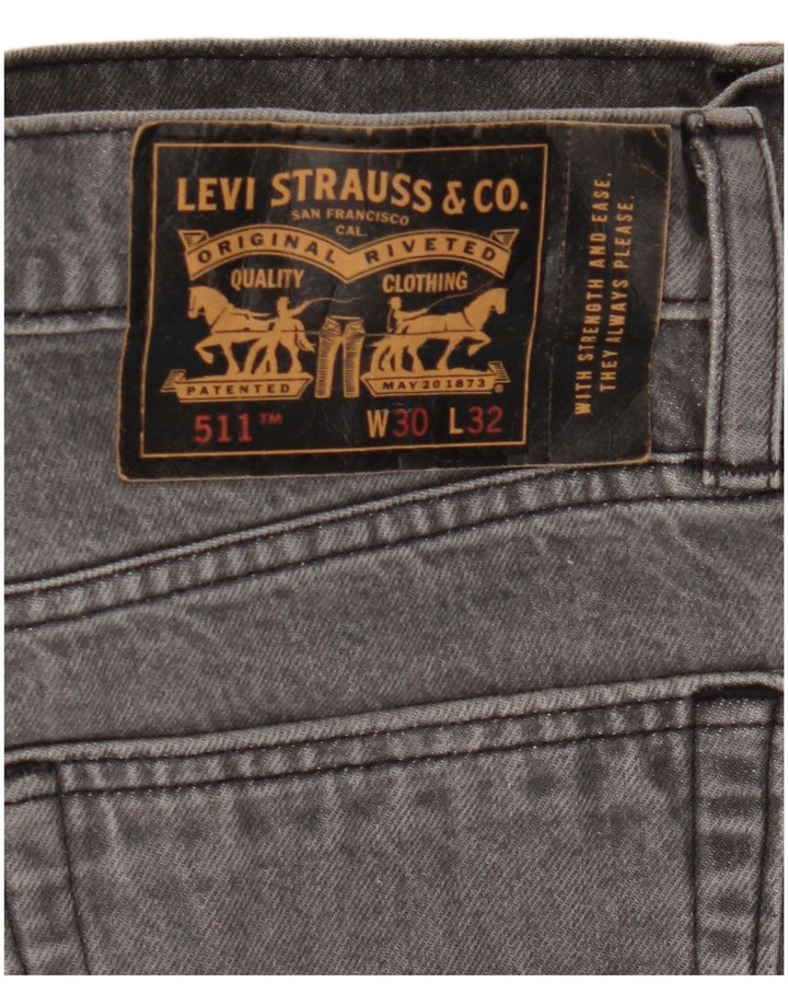 Мужские джинсы LEVI'S 511 Slim W30 L32 Серые хлопковые