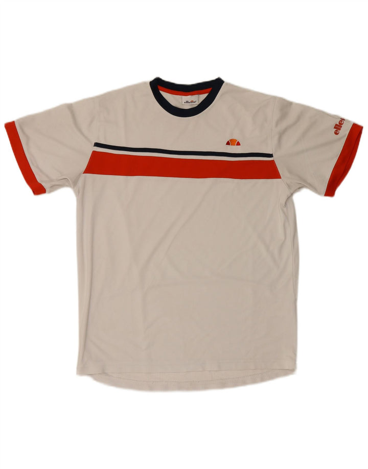 Мужская футболка Ellesse, верх среднего размера, белый полиэстер с цветными блоками