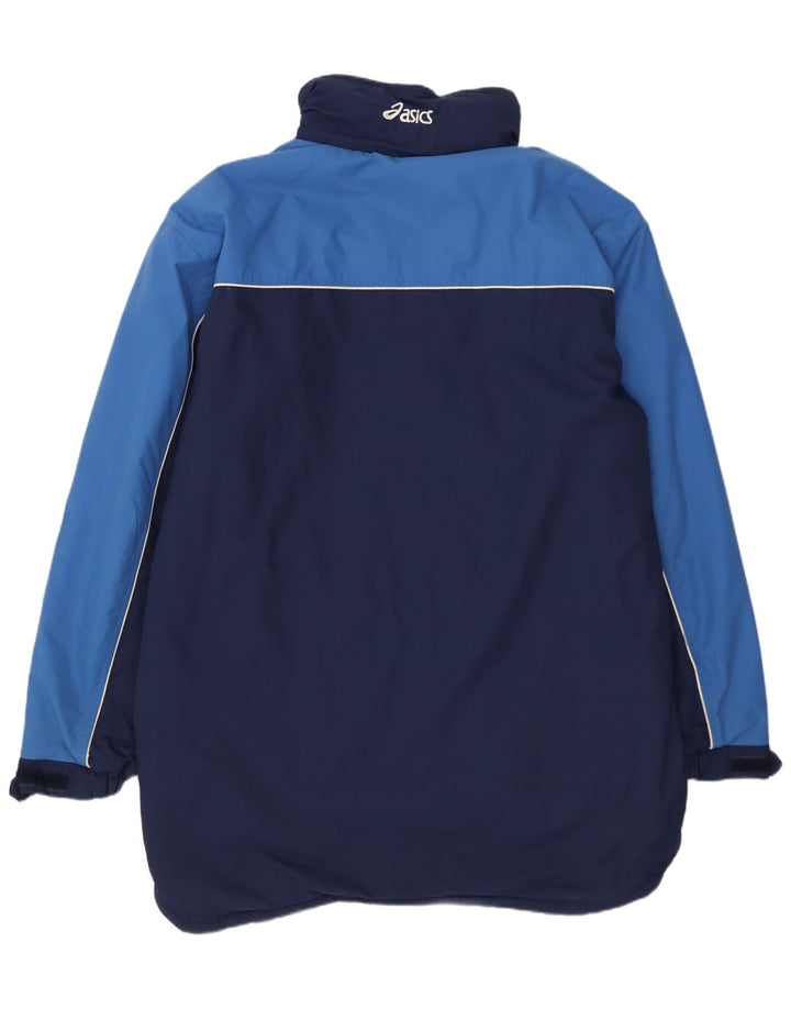 Мужская ветровка Asics UK 40, большая темно-синяя нейлоновая куртка с цветными блоками