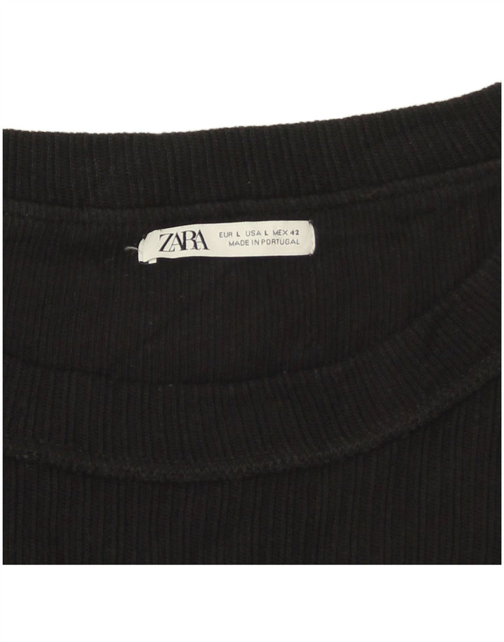 Мужская футболка с рисунком Zara, большая черная