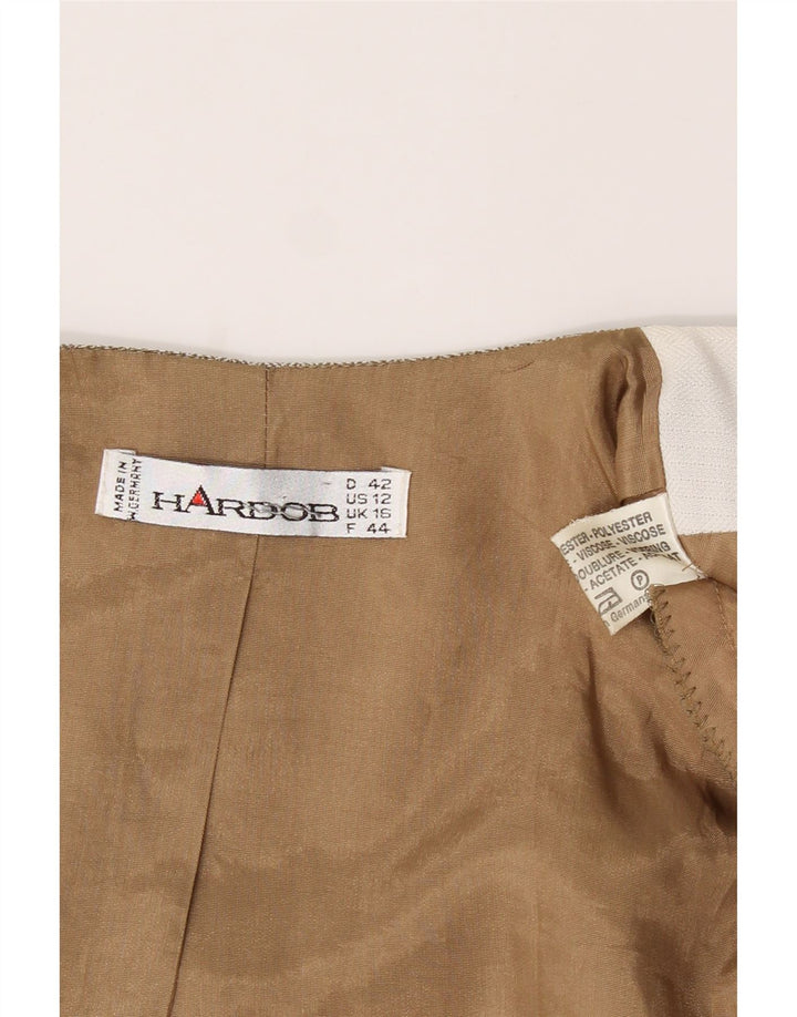 HARDOB Womens Crop Open Blazer Jacket UK 16 Large Grey Colourblock Vintage Hardob and Second-Hand Hardob from Messina Hembry 