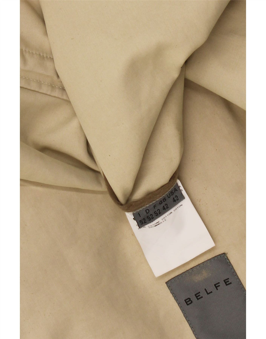 Мужское пальто Belfe UK 42 XL, бежевый хлопок