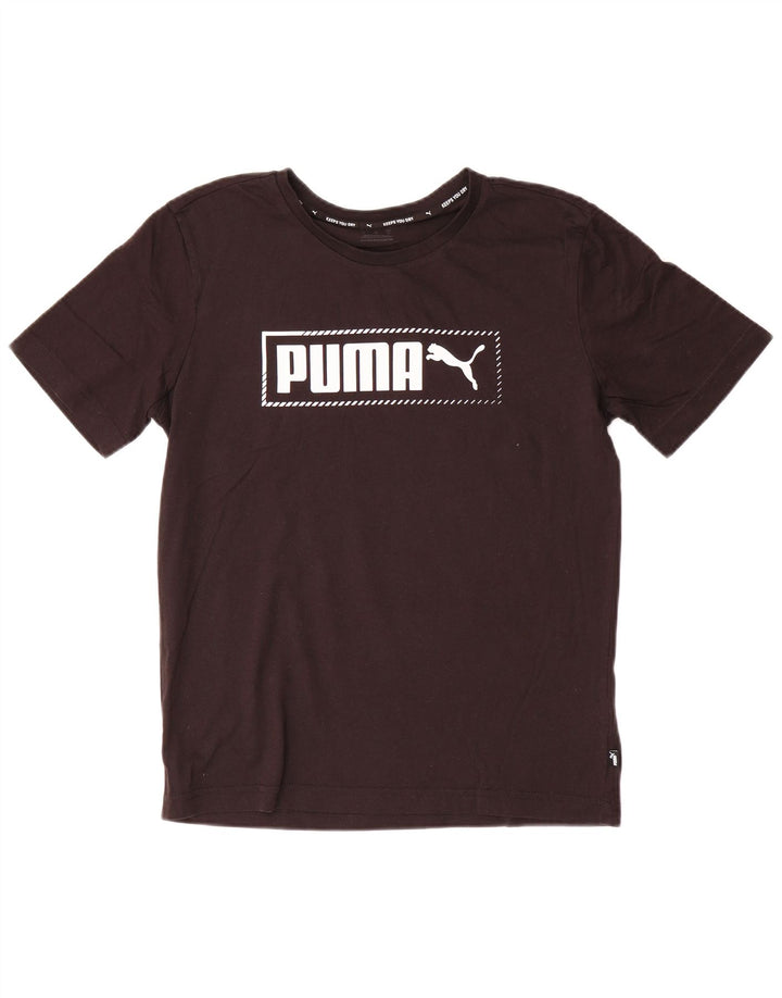 Мужская футболка с рисунком Puma, маленькая, черная, хлопковая