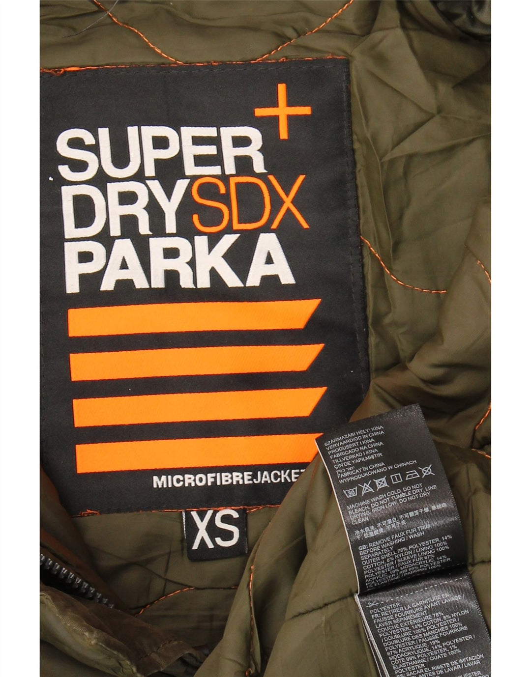 Женская парка Oversized с капюшоном Superdry UK 6 XS, хаки, полиэстер