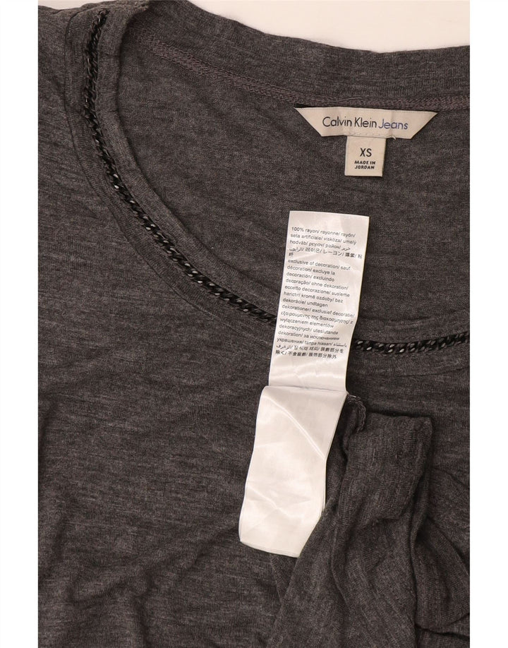 Женская футболка свободного кроя Calvin Klein Top UK 8 XS Серый вискоза